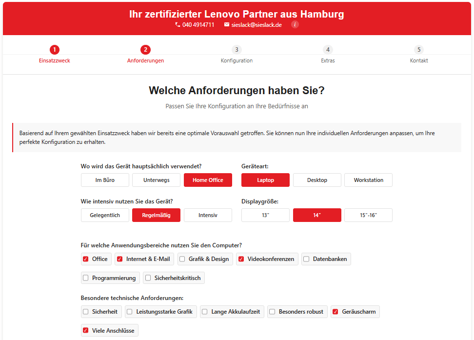 In 5 Minuten zum perfekten Lenovo-Laptop – mit dem neuen Online-Beratungstool von Sieslack 2 - Sieslack GmbH - Lenovo Store Hamburg Sieslack Shop Tool Screenshot 2 - Sieslack GmbH - Lenovo Store Hamburg